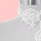 1 Yard Shimmery White Polyester Lace Trim with White Beaded Embellishments 3 Inch Width